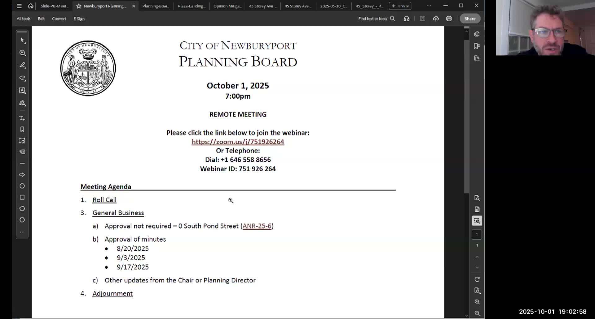 Newburyport Planning Board 2025-10-01