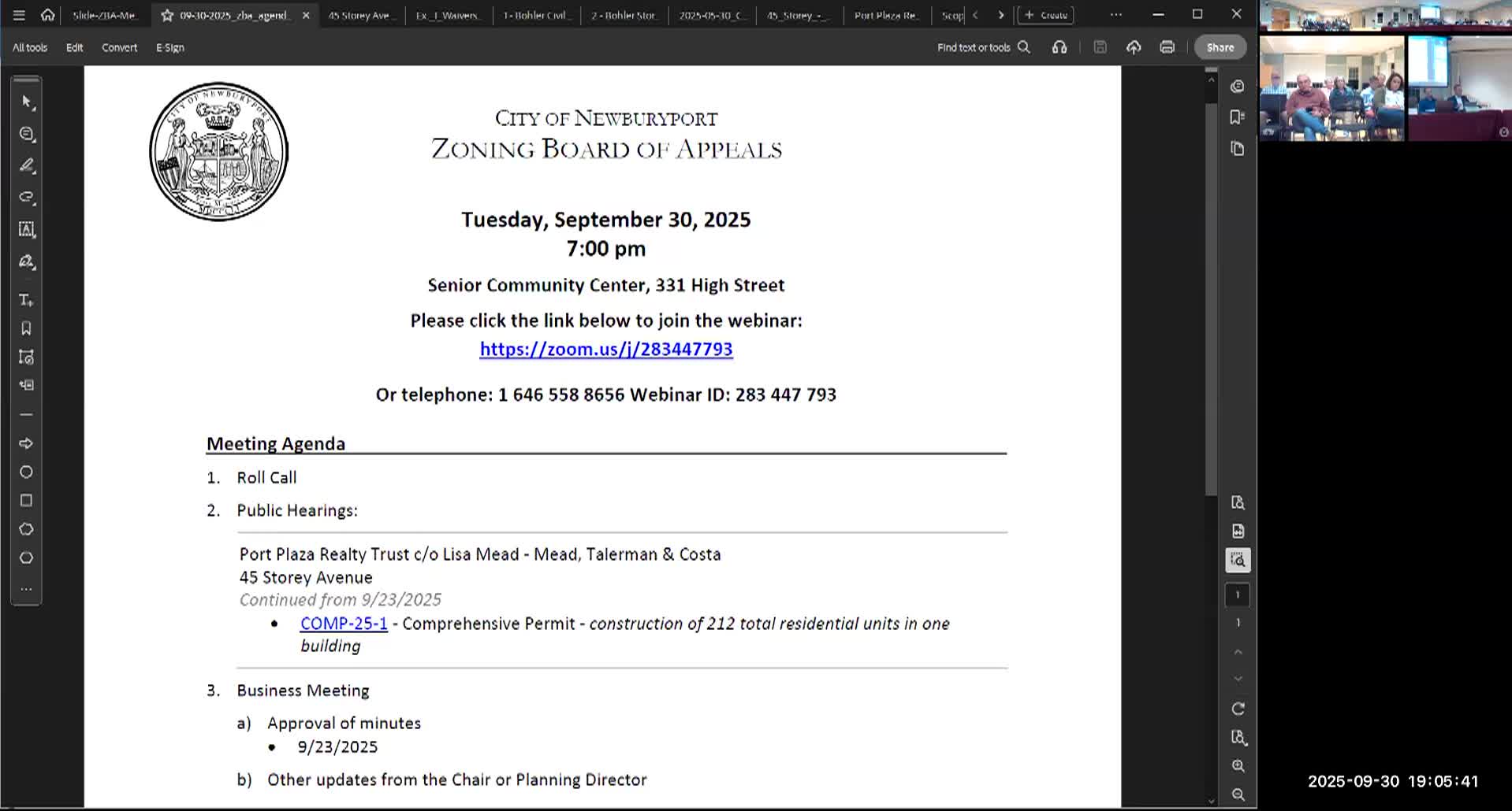 Newburyport Zoning Board of Appeals 2025-09-30
