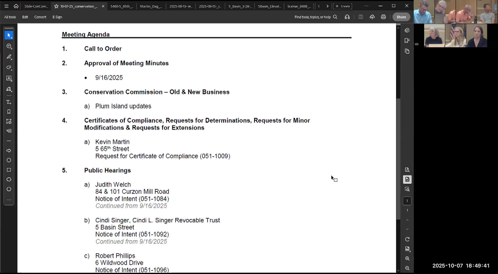 Newburyport Conservation Commission 2025-10-07