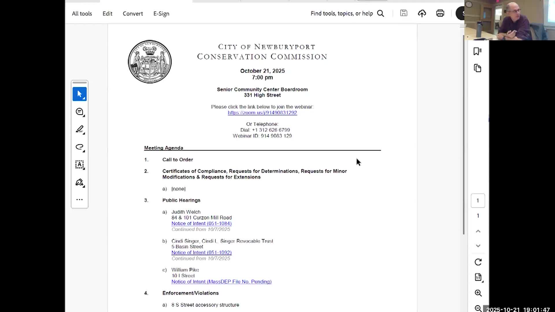 Newburyport Conservation Commission 2025-10-21