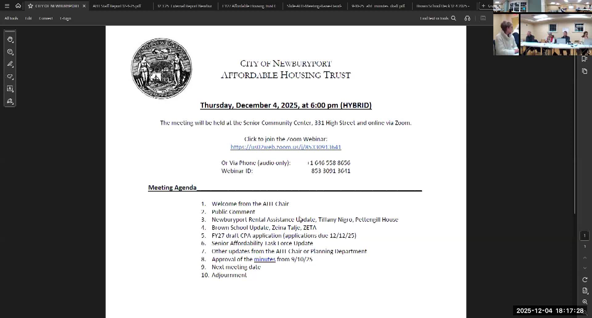 Newburyport Affordable Housing Trust 2025-12-04