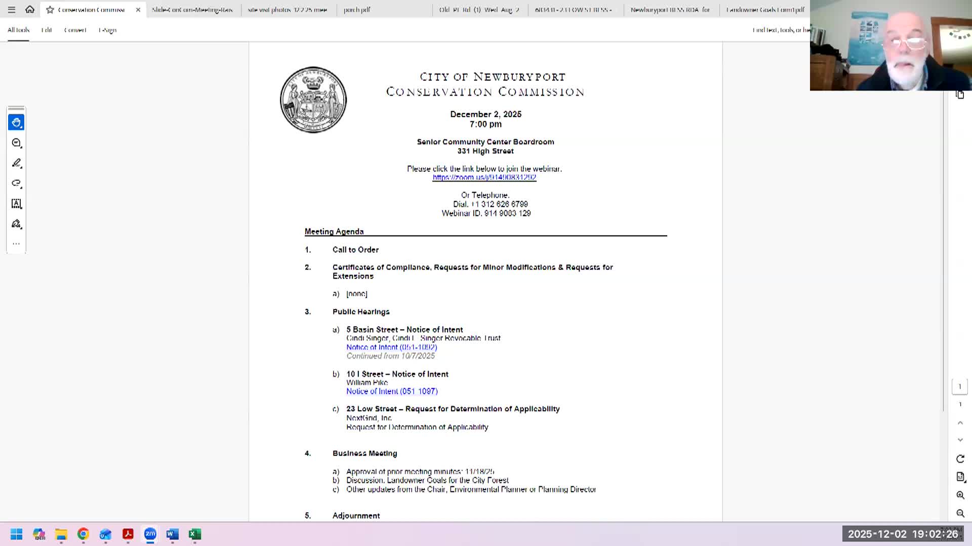 Newburyport Conservation Commission 2025-12-02