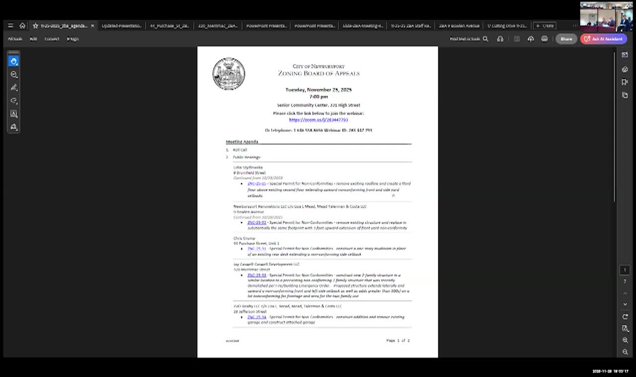 Newburyport Zoning Board of Appeals 2025-11-25