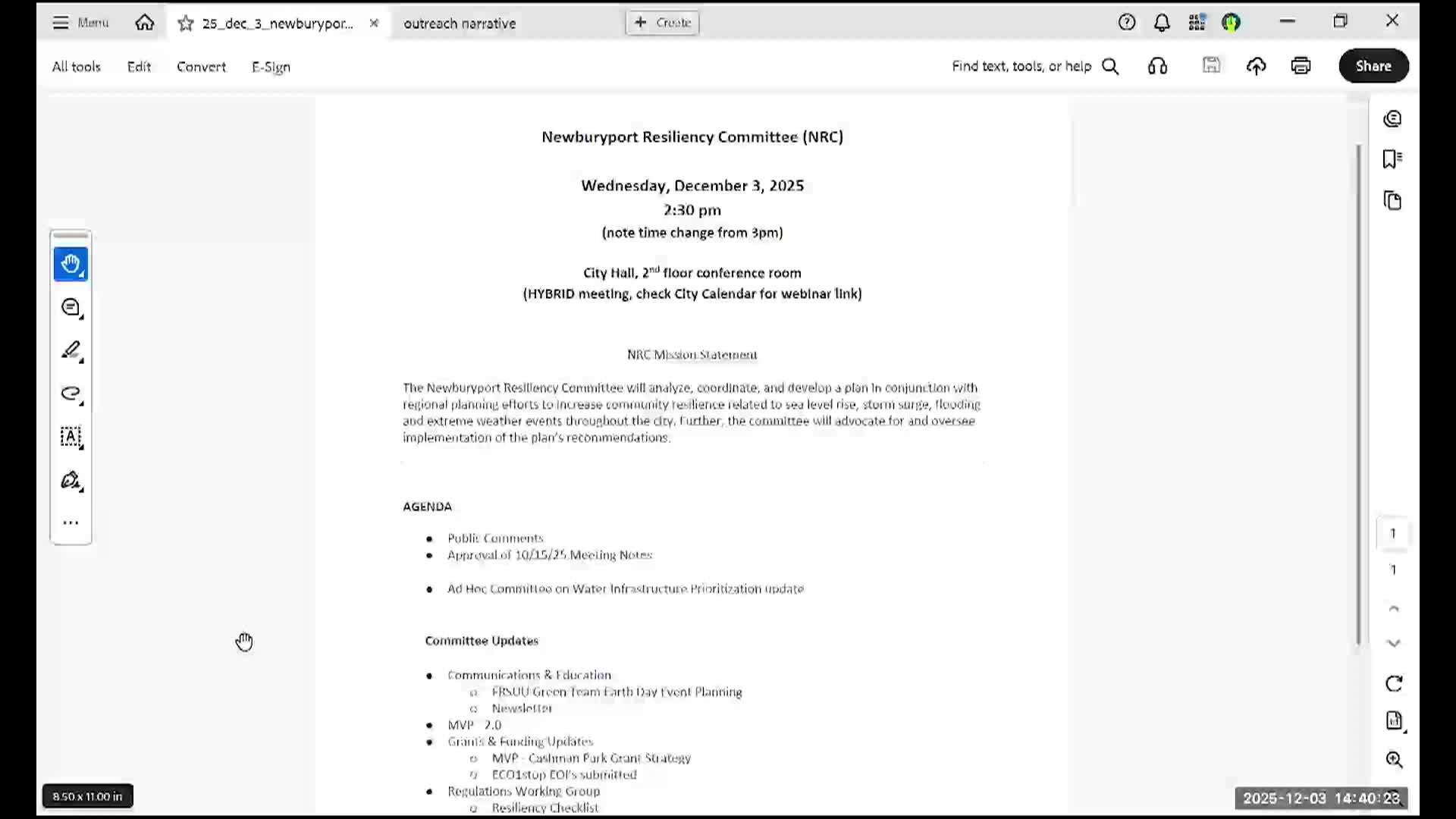 Newburyport Resiliency Committee 2025-12-03