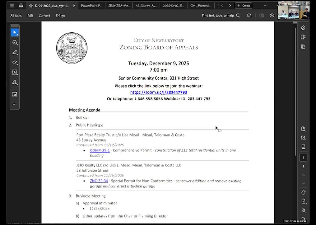 Newburyport Zoning Board of Appeals 2025-12-09