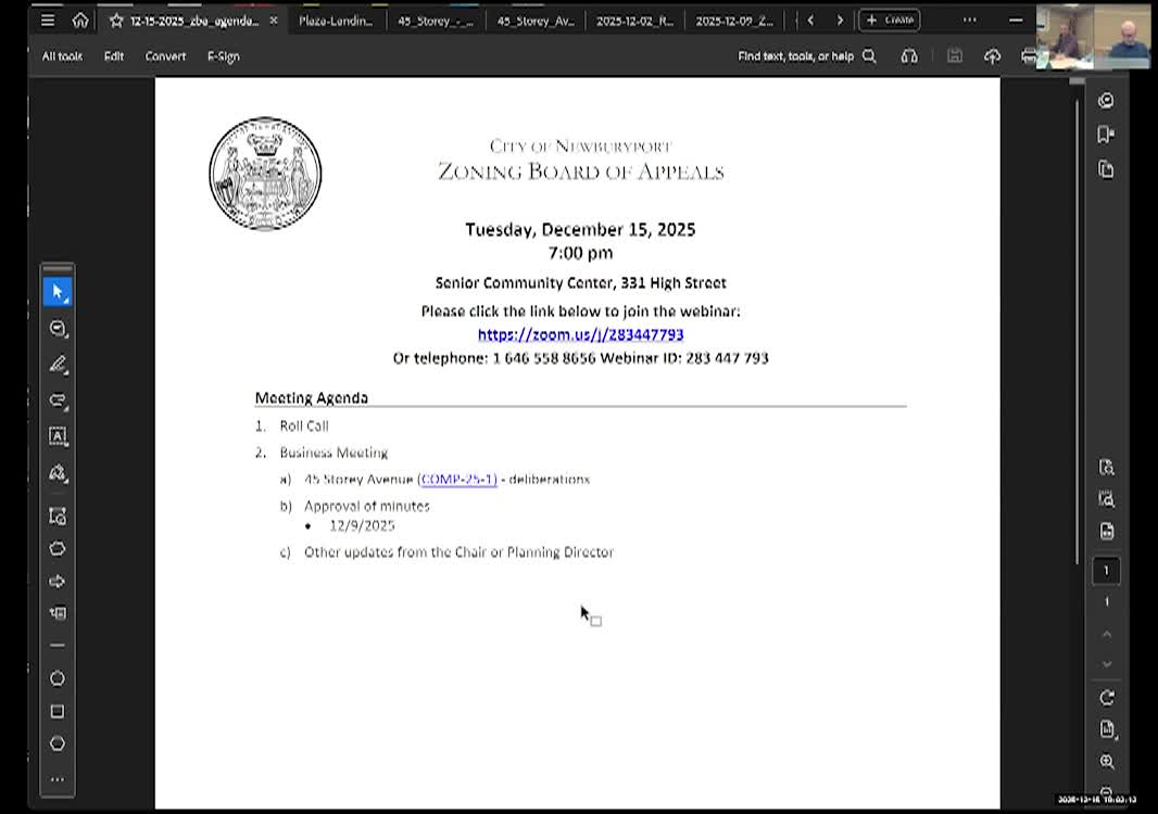 Newburyport Zoning Board of Appeals 2025-12-15