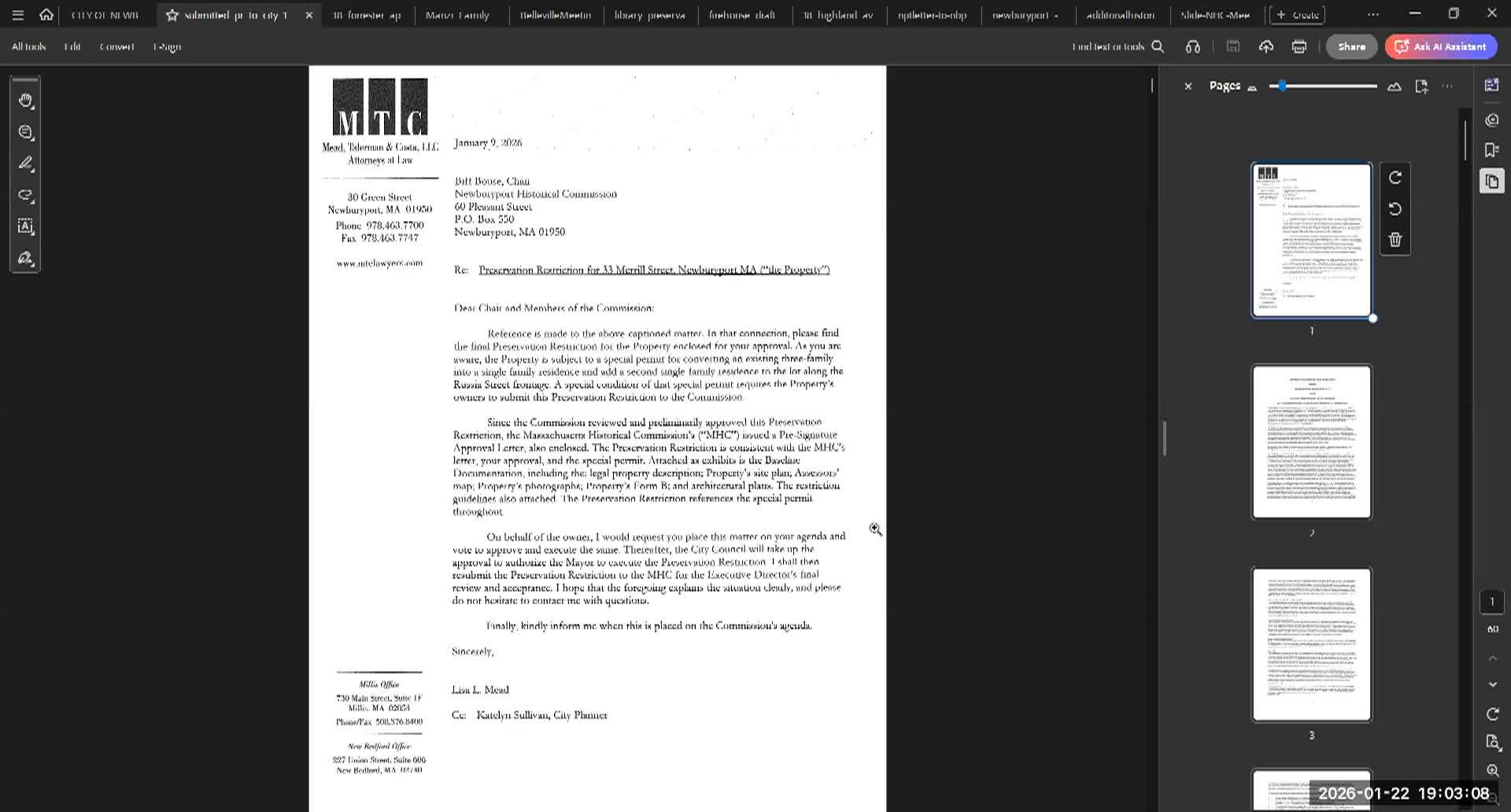 Newburyport Historical Commission 2026-01-22