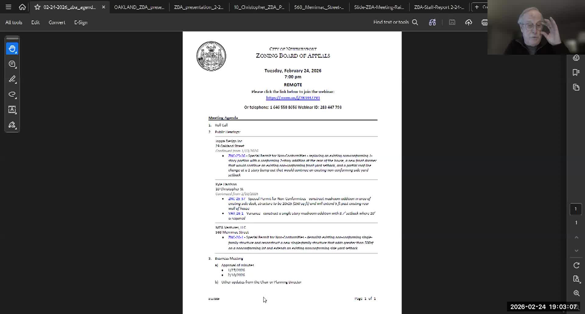 Newburyport Zoning Board of Appeals 2026-02-24