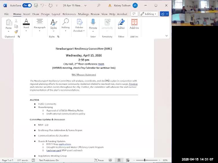 Thumbnail image for Newburyport Resiliency Committee 2026-04-15
