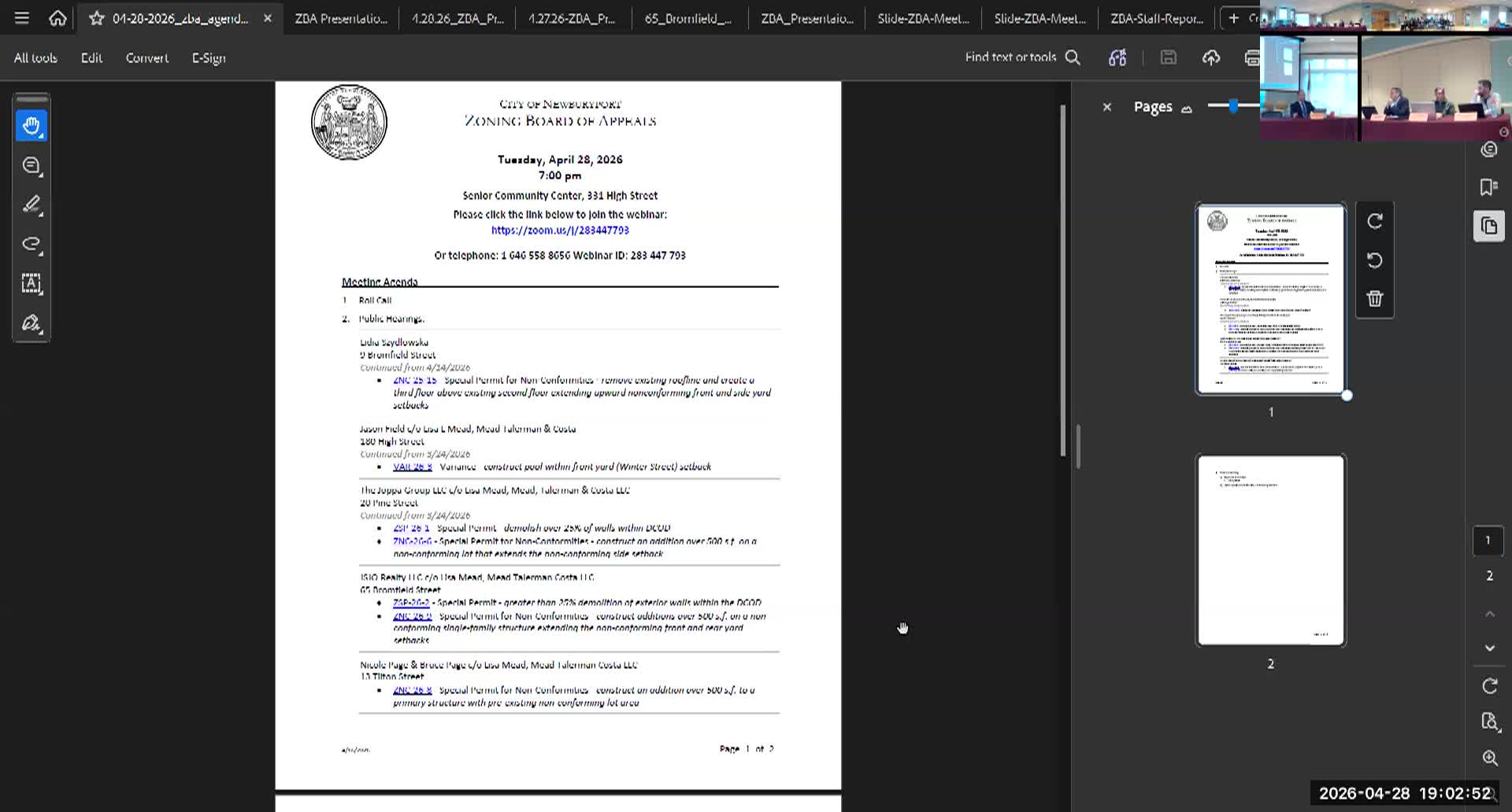 Thumbnail image for Newburyport Zoning Board of Appeals 2026-04-28