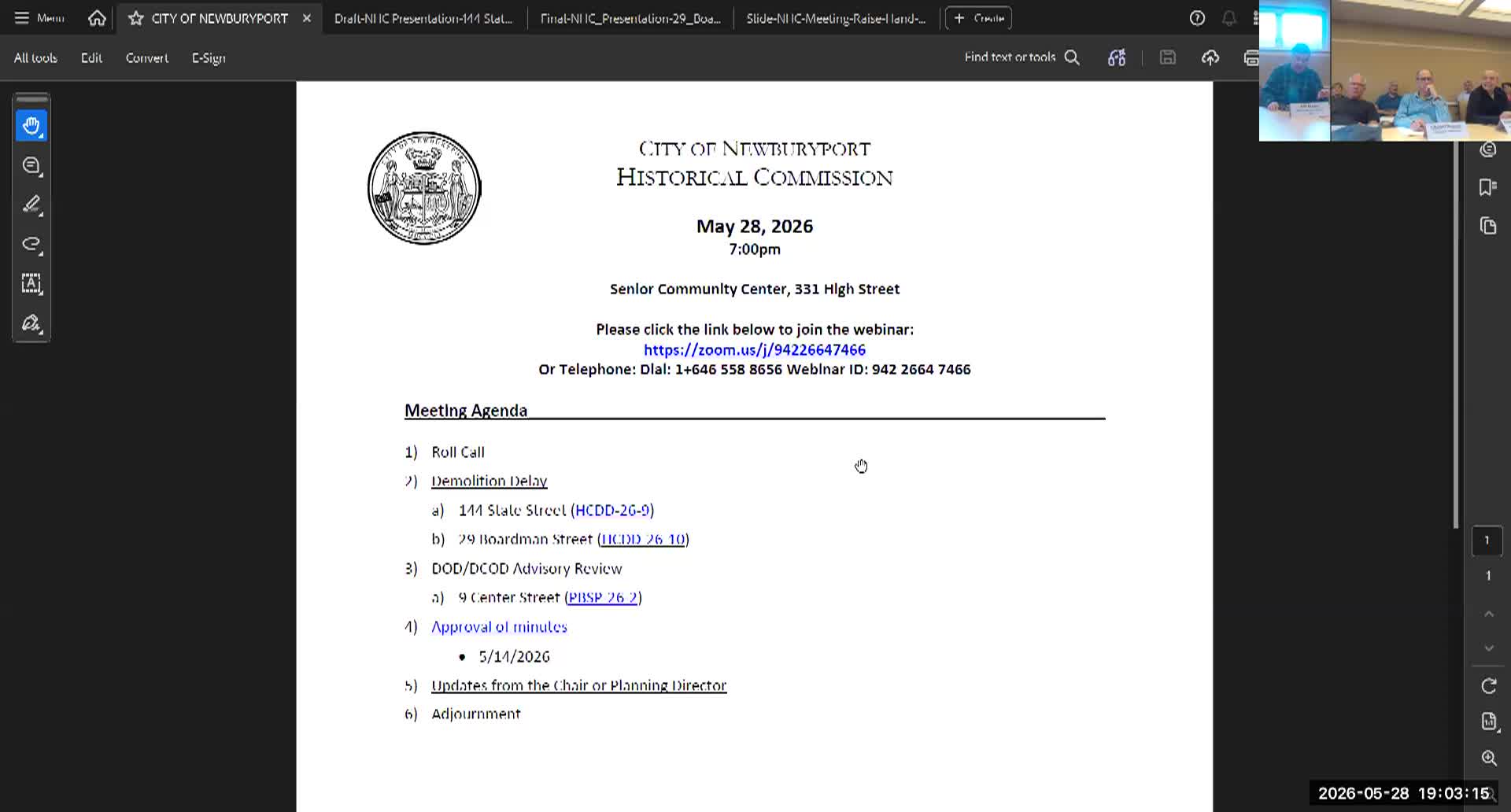 Thumbnail image for Newburyport Historical Commission 2026-05-28