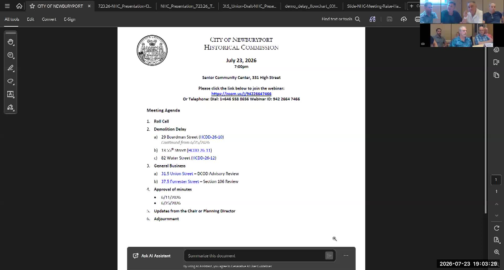 Thumbnail image for Newburyport Historical Commission 2026-07-23
