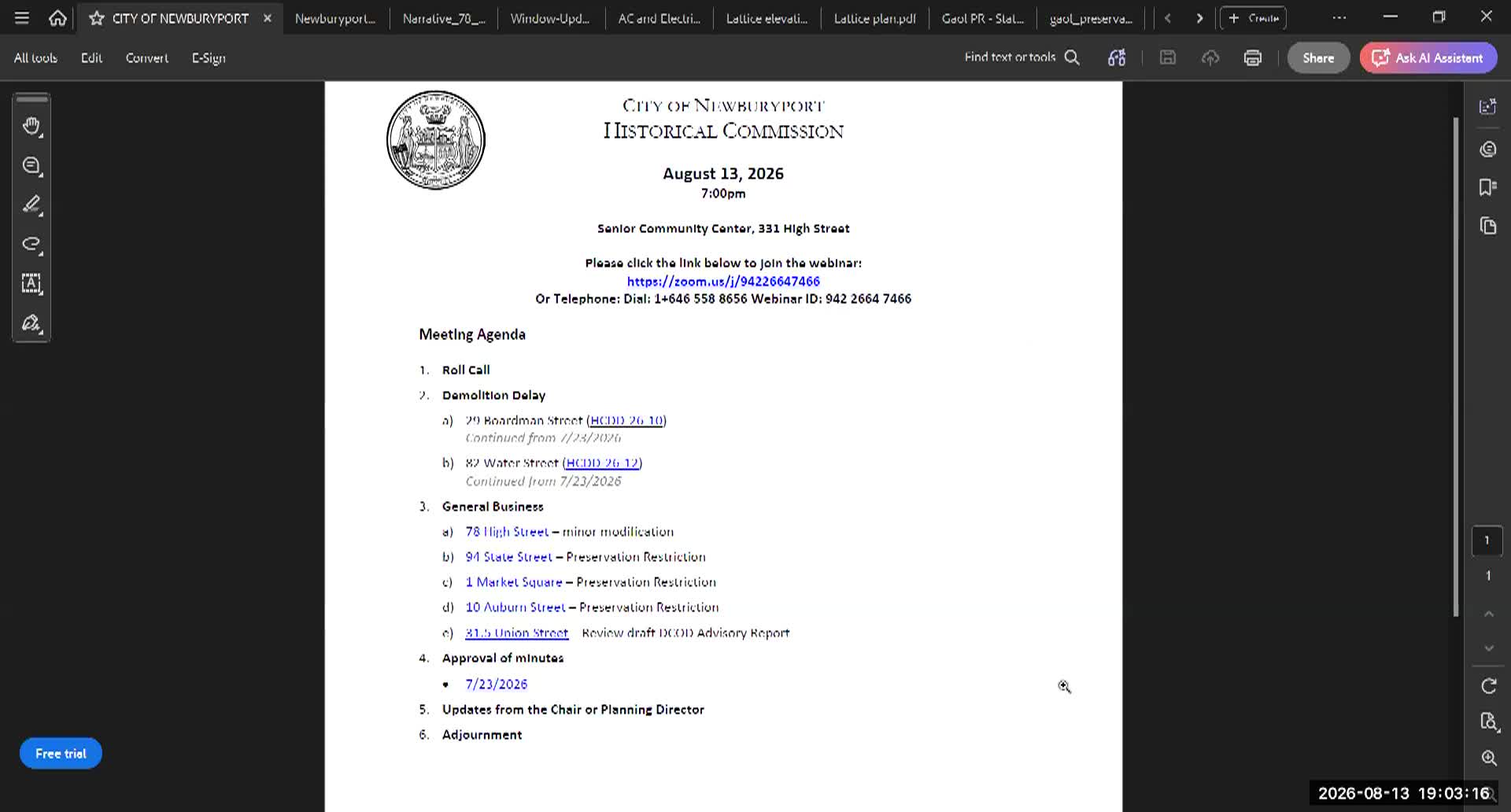 Thumbnail image for Newburyport Historical Commission 2026-08-13