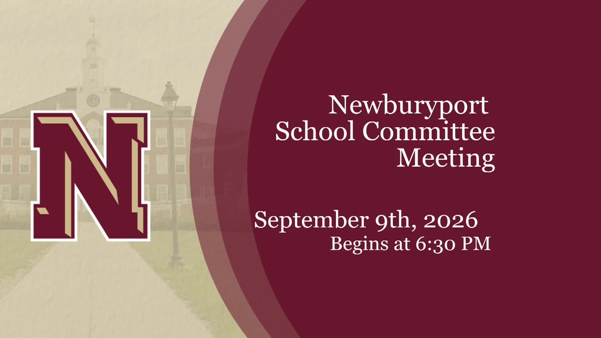 Thumbnail image for Newburyport School Committee 09-09-2026