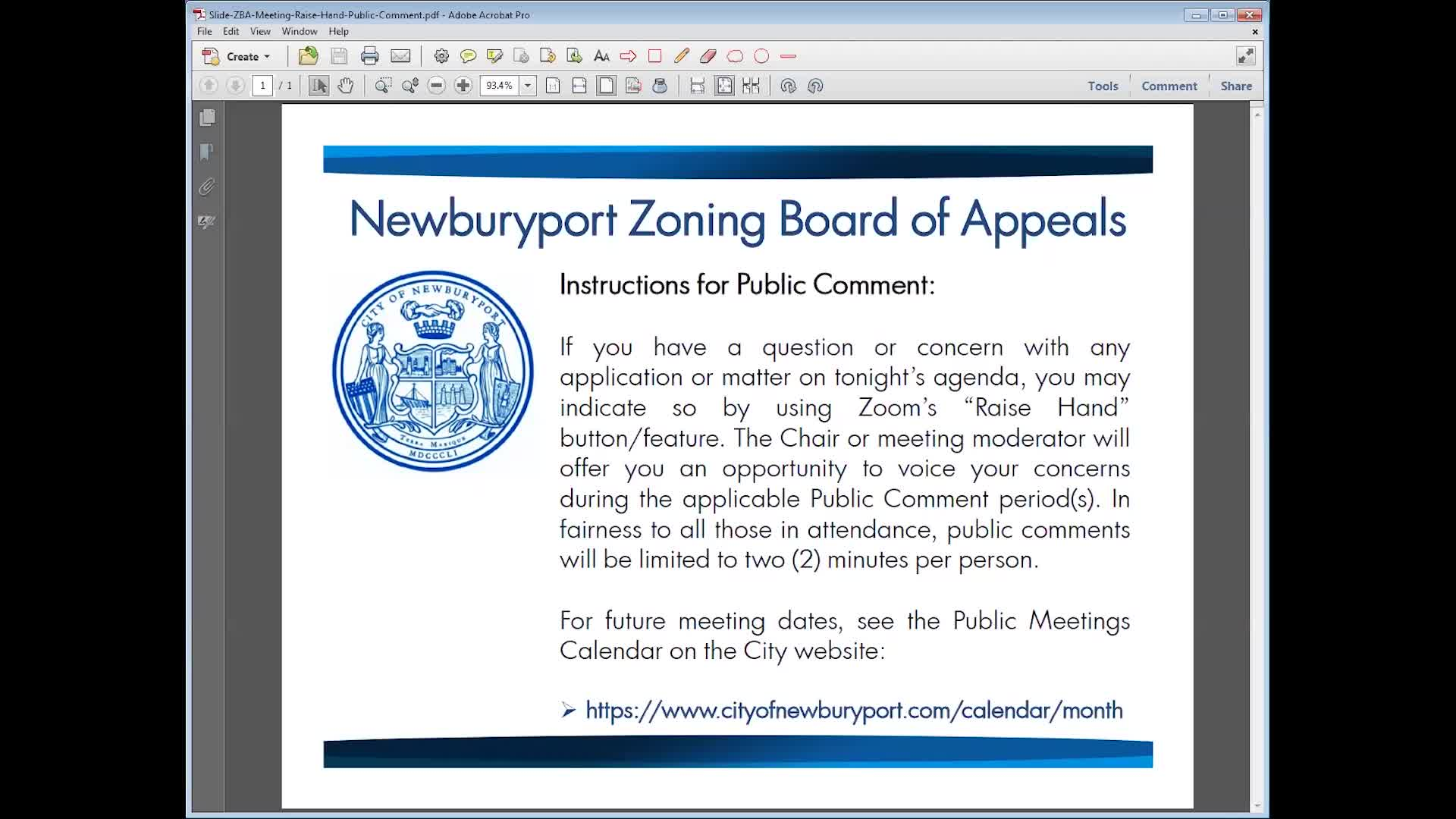 Thumbnail image for Newburyport Zoning Board of Appeals 2020-07-28