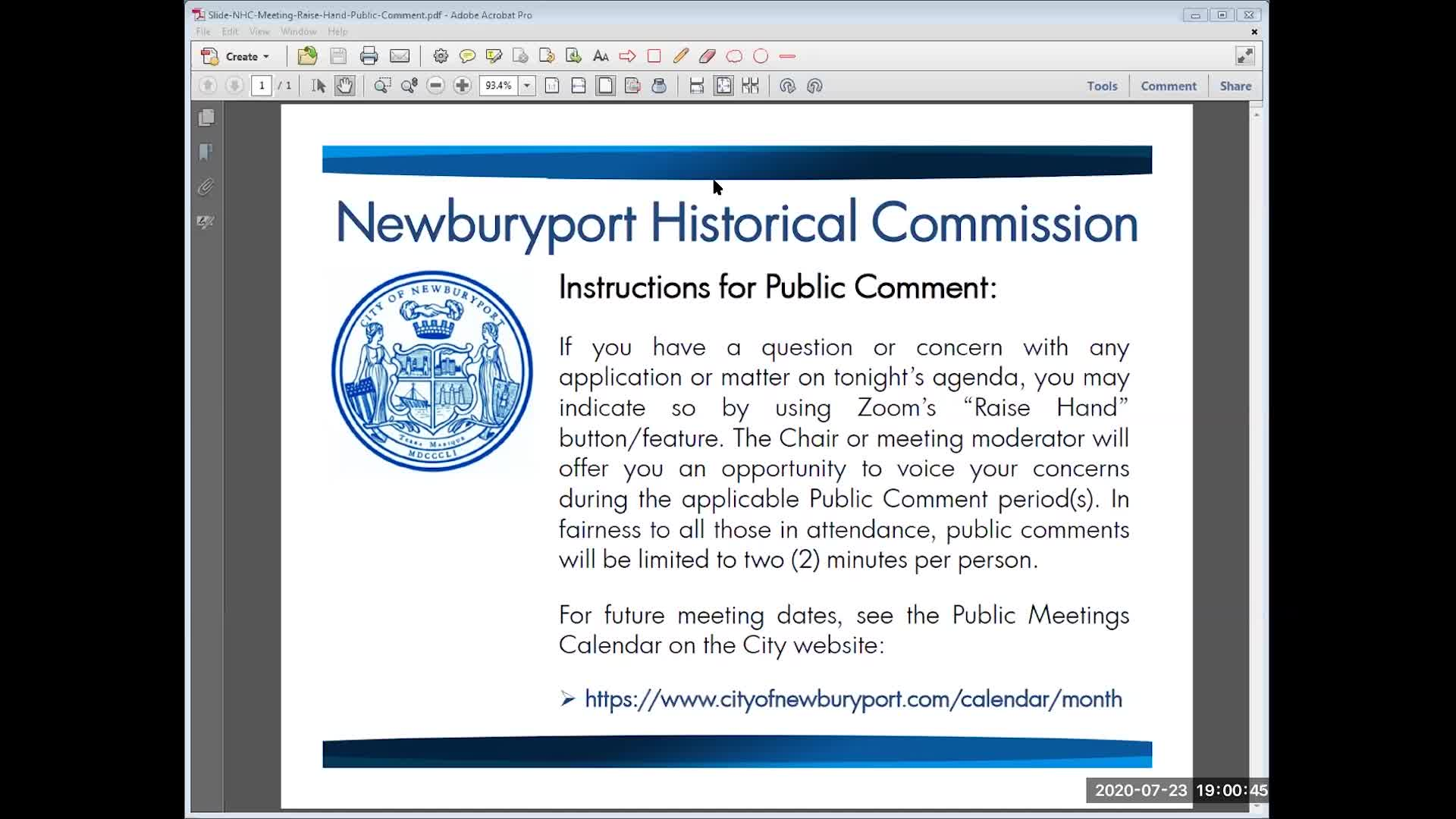 Thumbnail image for Newburyport Historical Commission 2020-07-23