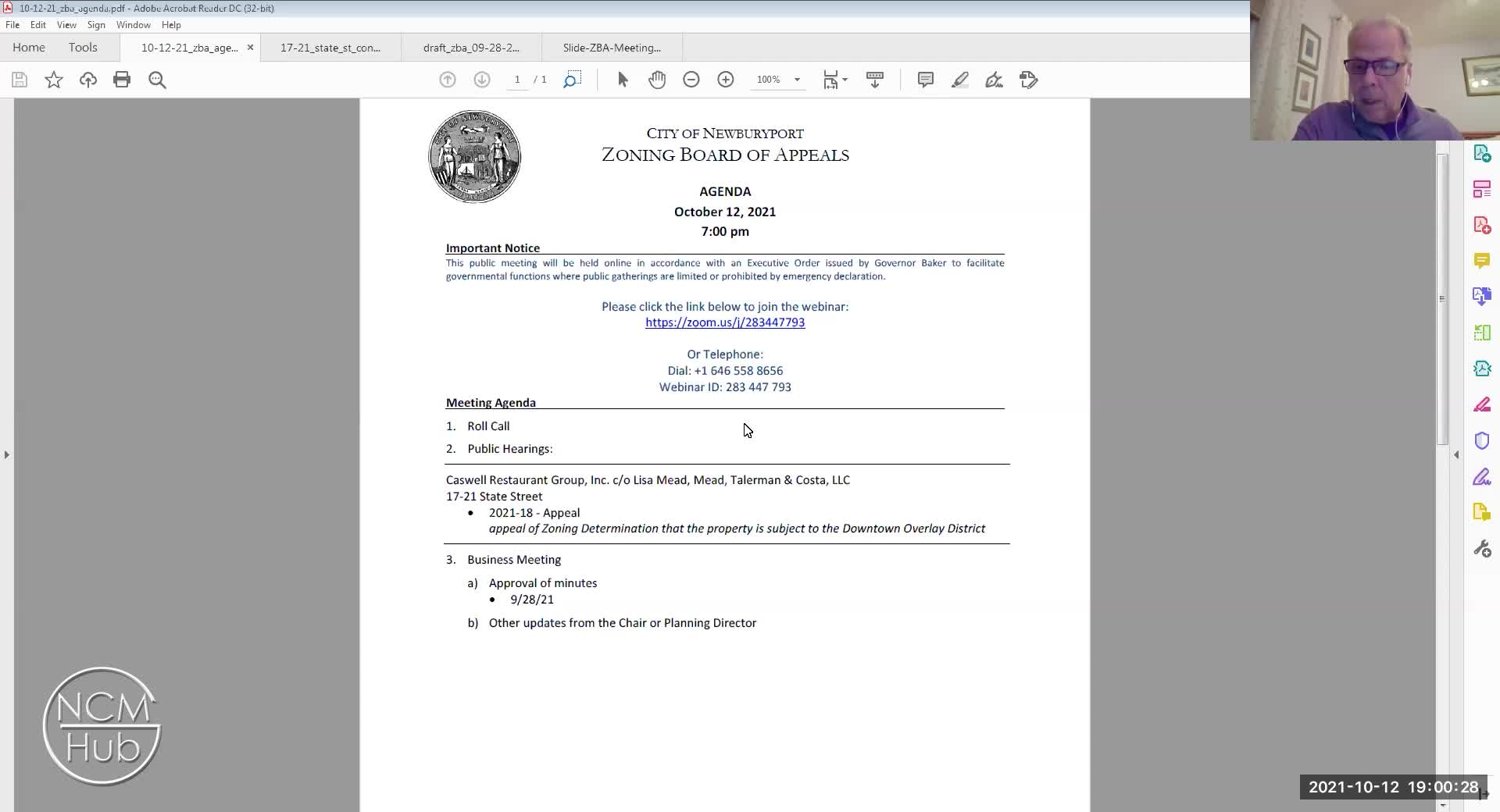 Thumbnail image for Newburyport Zoning Board of Appeals 2021-10-12