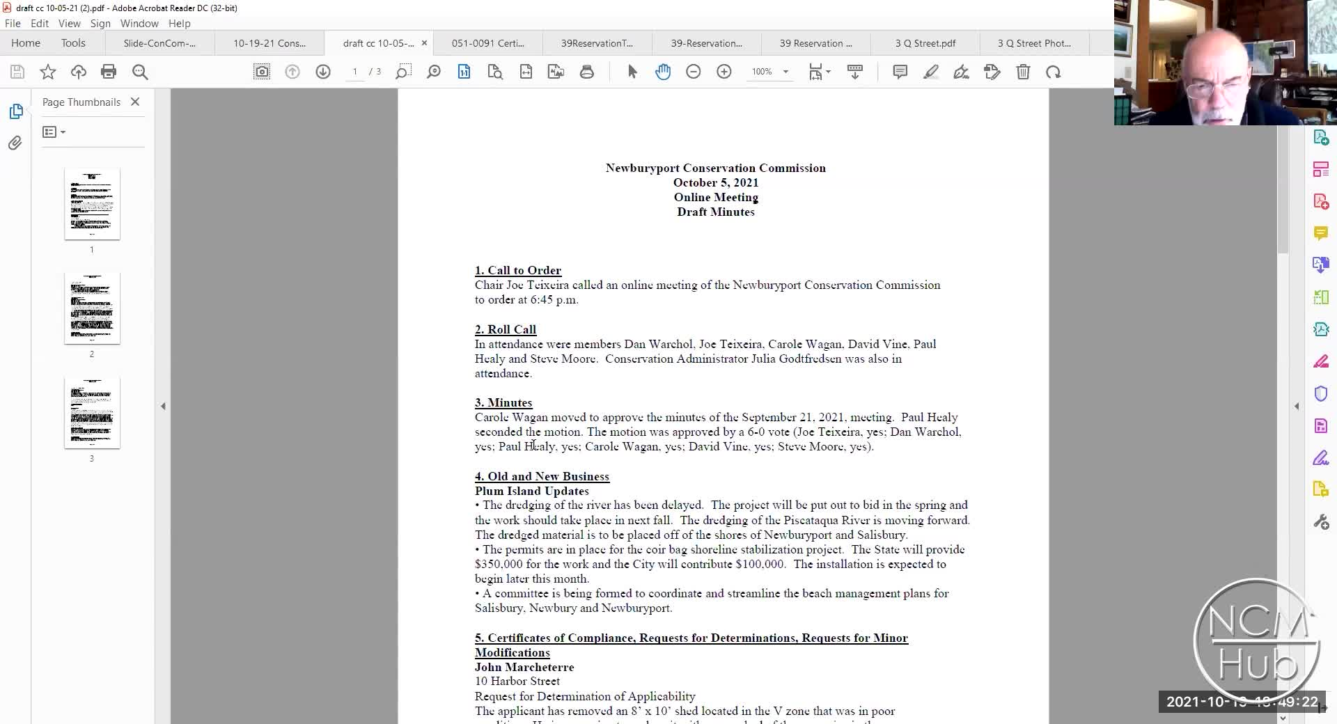 Thumbnail image for Newburyport Conservation Commission 2021-10-19