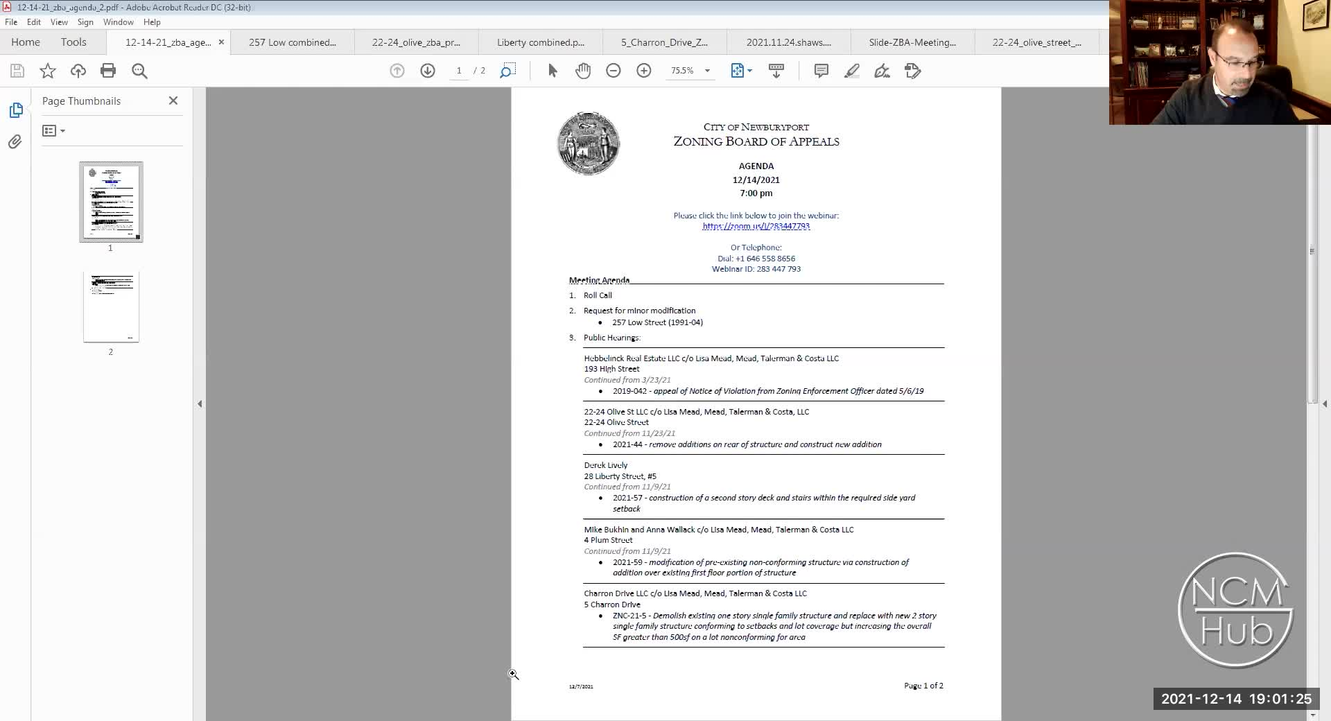 Thumbnail image for Newburyport Zoning Board of Appeals 2021-12-14