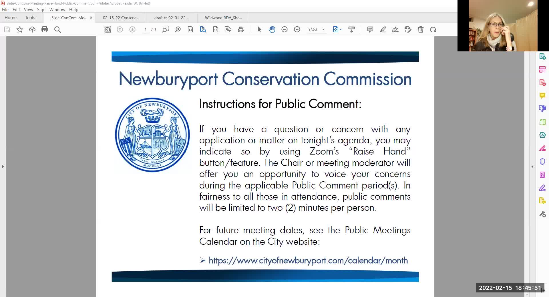 Thumbnail image for Newburyport Conservation Commission 2022-02-15