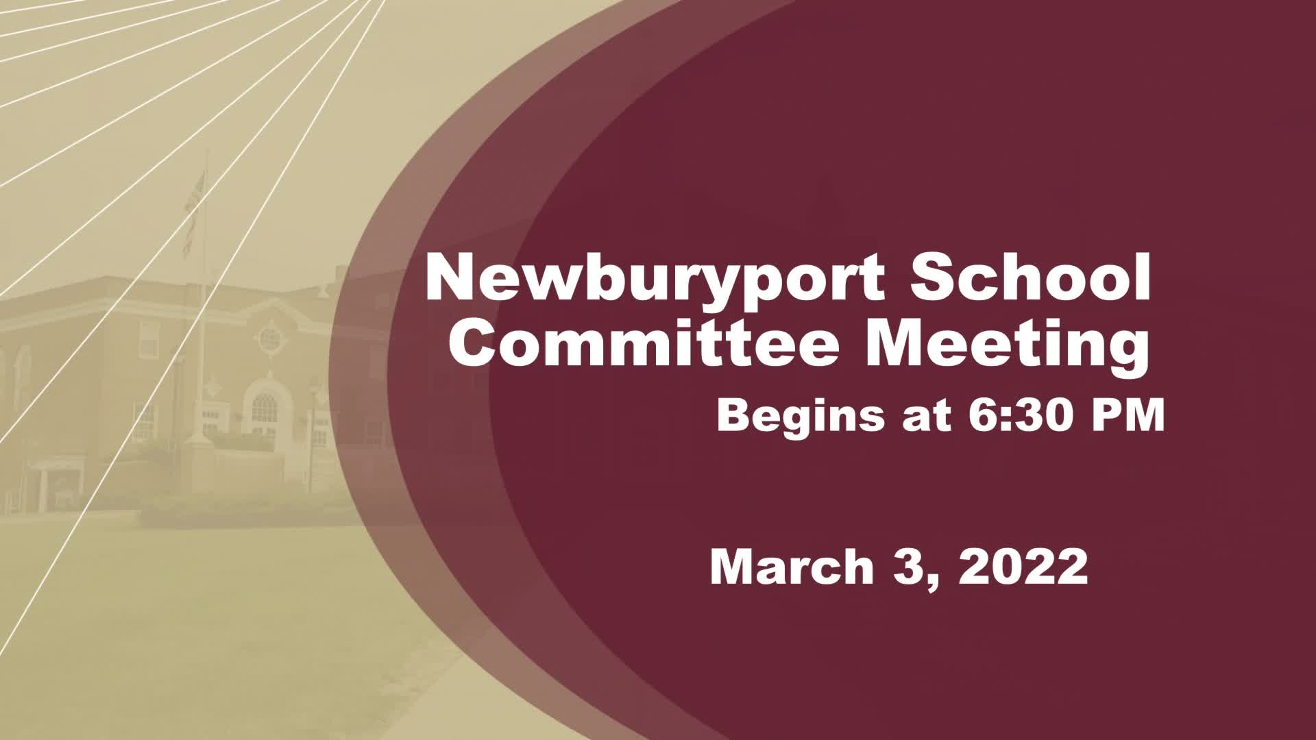 Thumbnail image for Newburyport School Committee Meeting March 3, 2022 Aspirational Budget Presentation