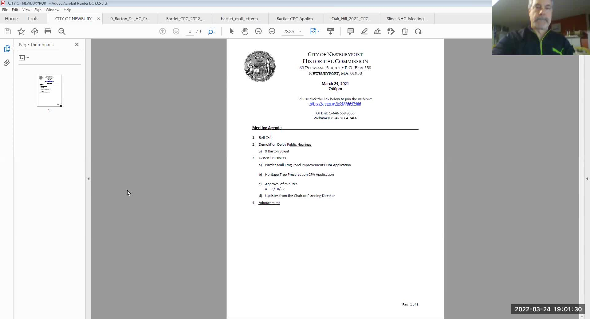 Thumbnail image for Newburyport Historical Commission on March 24, 2022